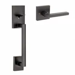 Halifax San Clemente Door Kwikset Handleset Iron Entry Deadbolt Single-Cylinder Black