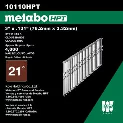 Metabo Nail Hpt Steel 3-In (4000-Piece) Collated Framing Bright 8 Metabo Nail Hpt Steel 3-In (4000-Piece) Collated Framing Bright -Schlage Trade 42715073