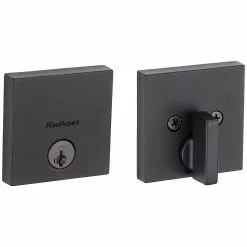 Downtown Matte Kwikset Deadbolt Signature Smartkey Single Cylinder Black