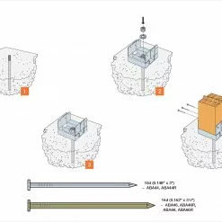 Simpson Cap Base Hardware Zmax Concrete Wood X 6-In (Retrofit) Common Strong-Tie -Schlage Trade 43225466