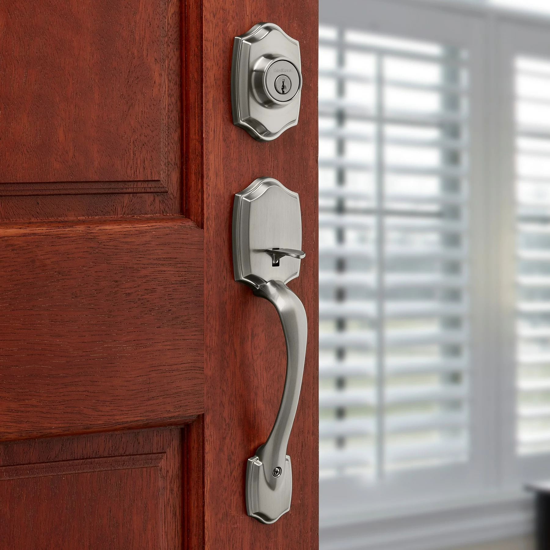 Belleview Door Kwikset Smartkey Handleset Nickel Satin Entry Security Balboa Deadbolt Single Cylinder 6 Belleview Door Kwikset Smartkey Handleset Nickel Satin Entry Security Balboa Deadbolt Single Cylinder - Image 4