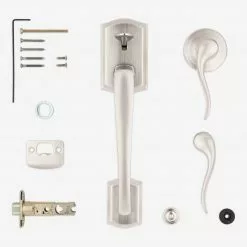 Tustin Door Kwikset Handleset Nickel Satin Entry Signature Prescott -Schlage Trade 43395463 scaled