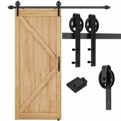 Reliabilt Kit Door Wagon Wheel 78-In Soft Close Barn Interior Matte Black 11 Reliabilt Kit Door Wagon Wheel 78-In Soft Close Barn Interior Matte Black -Schlage Trade 43396157