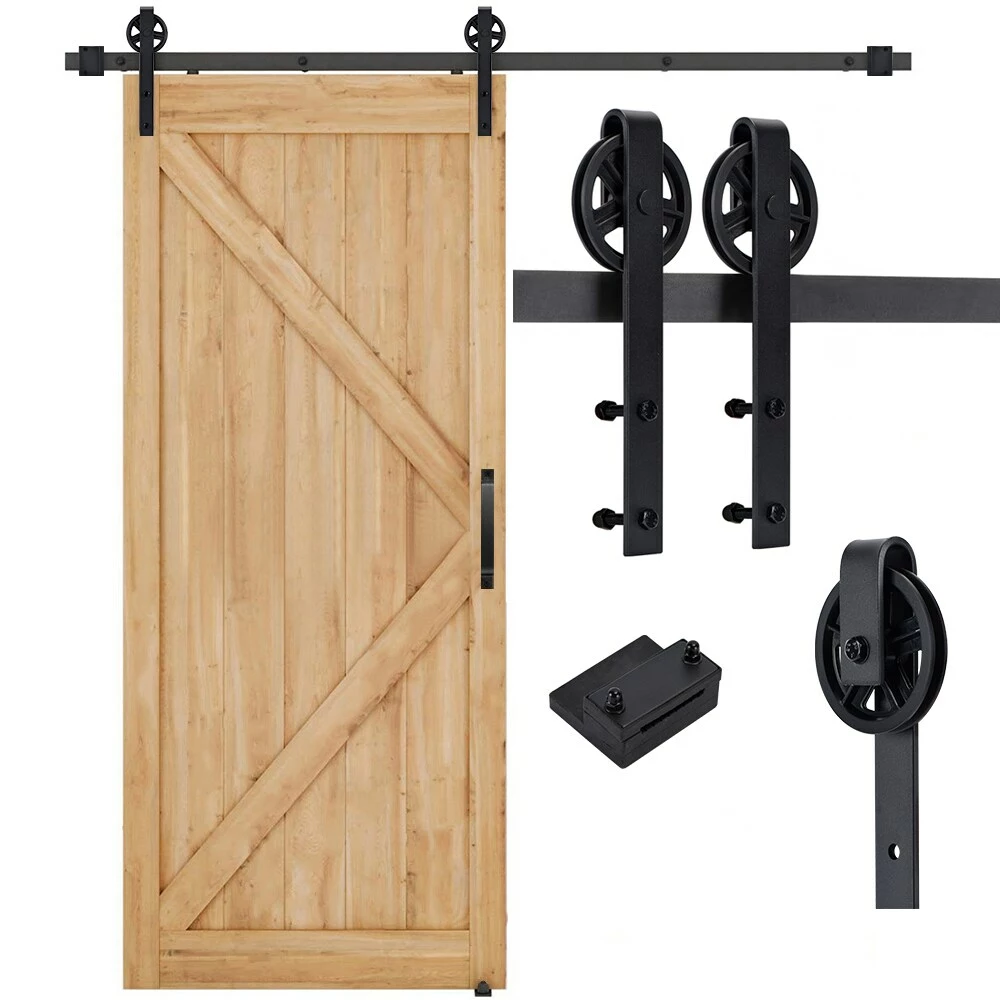 Reliabilt Kit Door Wagon Wheel 78-In Soft Close Barn Interior Matte Black 6 Reliabilt Kit Door Wagon Wheel 78-In Soft Close Barn Interior Matte Black - Image 4