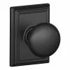 Plymouth-Addison Schlage Door Knob Passage No Deadbolt Matte Black -Schlage Trade 43420563