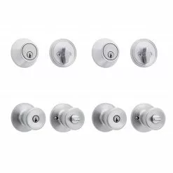 Gallo Reliabilt Door Knob Stainless Steel Multi-Pack Keyed Entry Single Deadbolt