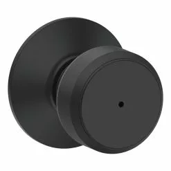 Door Knob Bowery Schlage Privacy No Deadbolt Matte Black