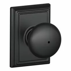 Plymouth-Addison Door Knob Schlage Privacy No Deadbolt Matte Black