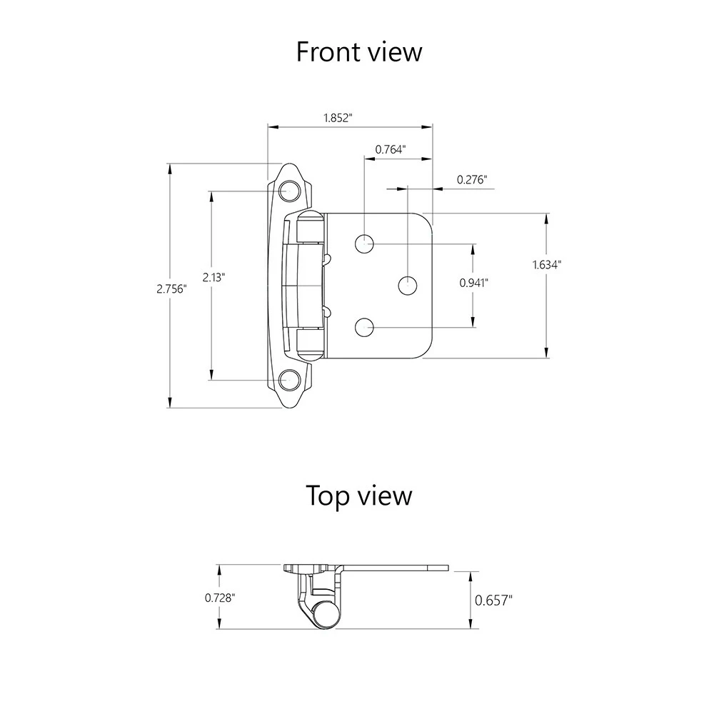 Cabinet Hinge 2-Pack Flush Self-Closing Style Selection Matte Black 5 Cabinet Hinge 2-Pack Flush Self-Closing Style Selection Matte Black - Image 3