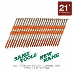 Metabo Framing Nail Hpt Steel 21-Gauge 3-In (1000-Piece) 21 Hot-Dipped Collated Galvanized 9 Metabo Framing Nail Hpt Steel 21-Gauge 3-In (1000-Piece) 21 Hot-Dipped Collated Galvanized -Schlage Trade 43641615
