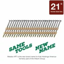 Metabo Framing Nail Hpt Steel (5000-Piece) 21-Gauge 2-3/8-In 21 Collated Bright 9 Metabo Framing Nail Hpt Steel (5000-Piece) 21-Gauge 2-3/8-In 21 Collated Bright -Schlage Trade 43649124