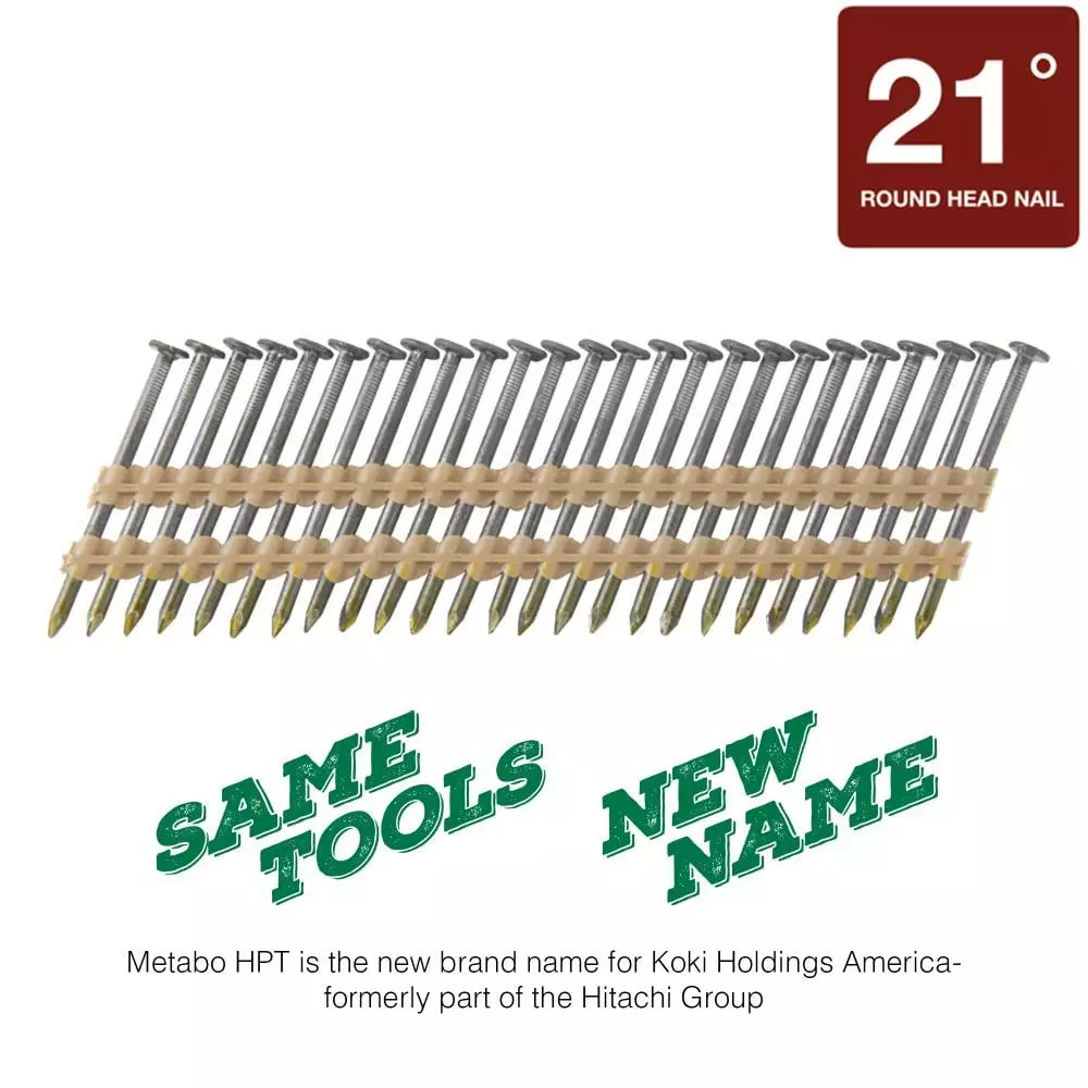 Metabo Framing Nail Hpt Steel (5000-Piece) 21-Gauge 2-3/8-In 21 Collated Bright 6 Metabo Framing Nail Hpt Steel (5000-Piece) 21-Gauge 2-3/8-In 21 Collated Bright - Image 4