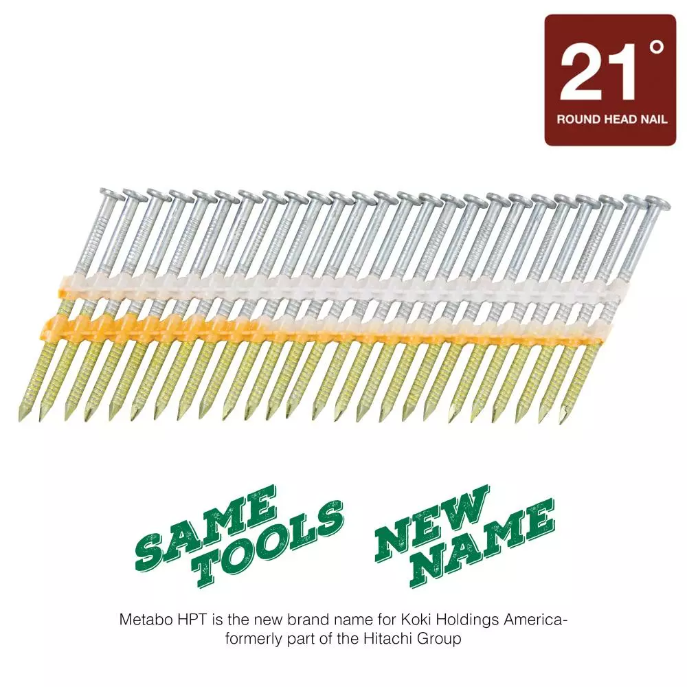 Metabo Framing Nail Hpt Steel 21-Gauge 2-3/8-In (1000-Piece) 21 Hot-Dipped Collated Galvanized 6 Metabo Framing Nail Hpt Steel 21-Gauge 2-3/8-In (1000-Piece) 21 Hot-Dipped Collated Galvanized - Image 4