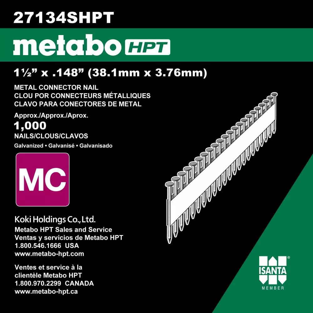 Metabo Joist Framing Nail Hanger Nail Hpt Steel 30-Gauge 1-1/2-In (1000-Piece) 30 Electro-Galvanized 5 Metabo Joist Framing Nail Hanger Nail Hpt Steel 30-Gauge 1-1/2-In (1000-Piece) 30 Electro-Galvanized - Image 3