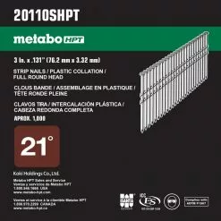 Metabo Framing Nail Hpt Steel 21-Gauge 3-In (1000-Piece) 21 Bright Collated 8 Metabo Framing Nail Hpt Steel 21-Gauge 3-In (1000-Piece) 21 Bright Collated -Schlage Trade 43649227