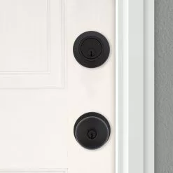 Reliabilt Pack Door Knob Baron Matte Combo Keyed Entry Single Deadbolt Black -Schlage Trade 43950315 scaled