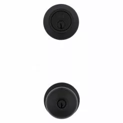 Reliabilt Pack Door Knob Baron Matte Combo Keyed Entry Single Deadbolt Black -Schlage Trade 43952208