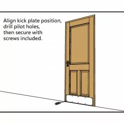 Reliabilt Door Kick Plate Nickel Satin 34-In H 8-In W X 9 Reliabilt Door Kick Plate Nickel Satin 34-In H 8-In W X -Schlage Trade 44005729