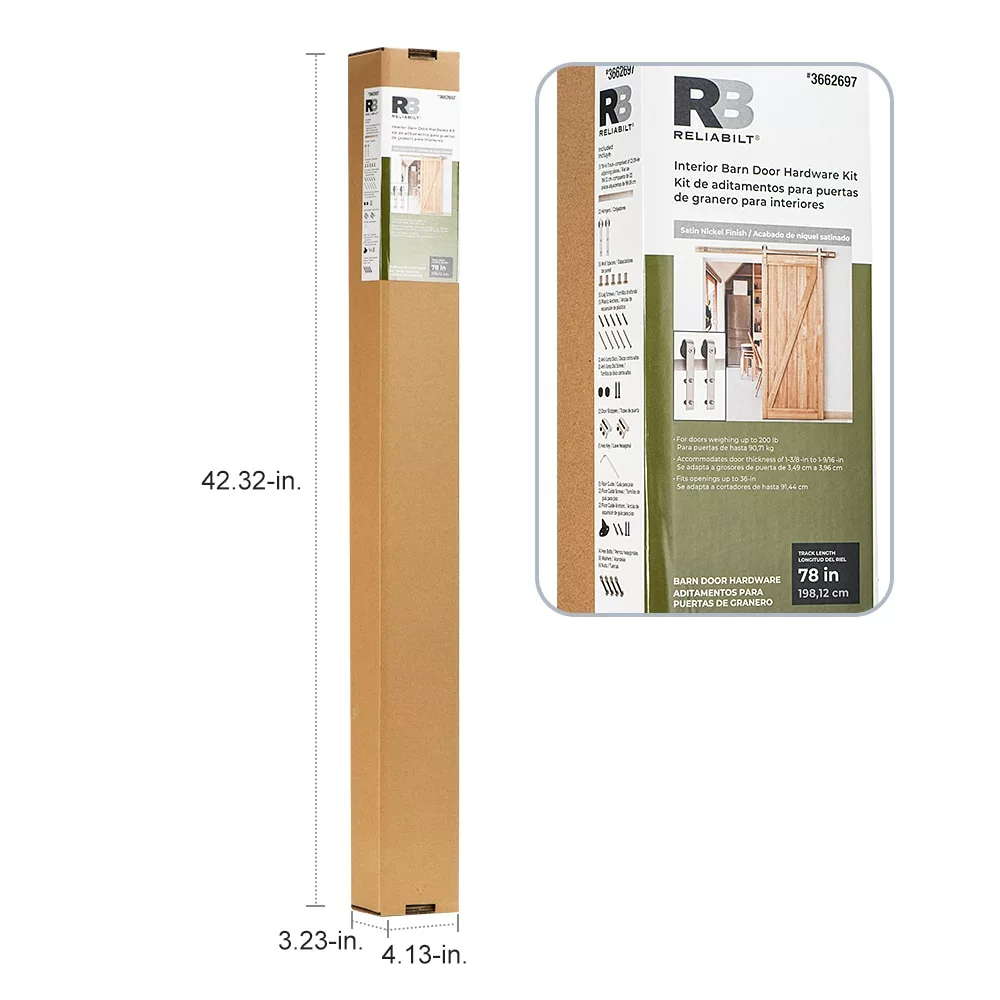 Reliabilt Kit Door Hardware J-Strap Nickel Satin 78-In Barn Interior 7 Reliabilt Kit Door Hardware J-Strap Nickel Satin 78-In Barn Interior - Image 6