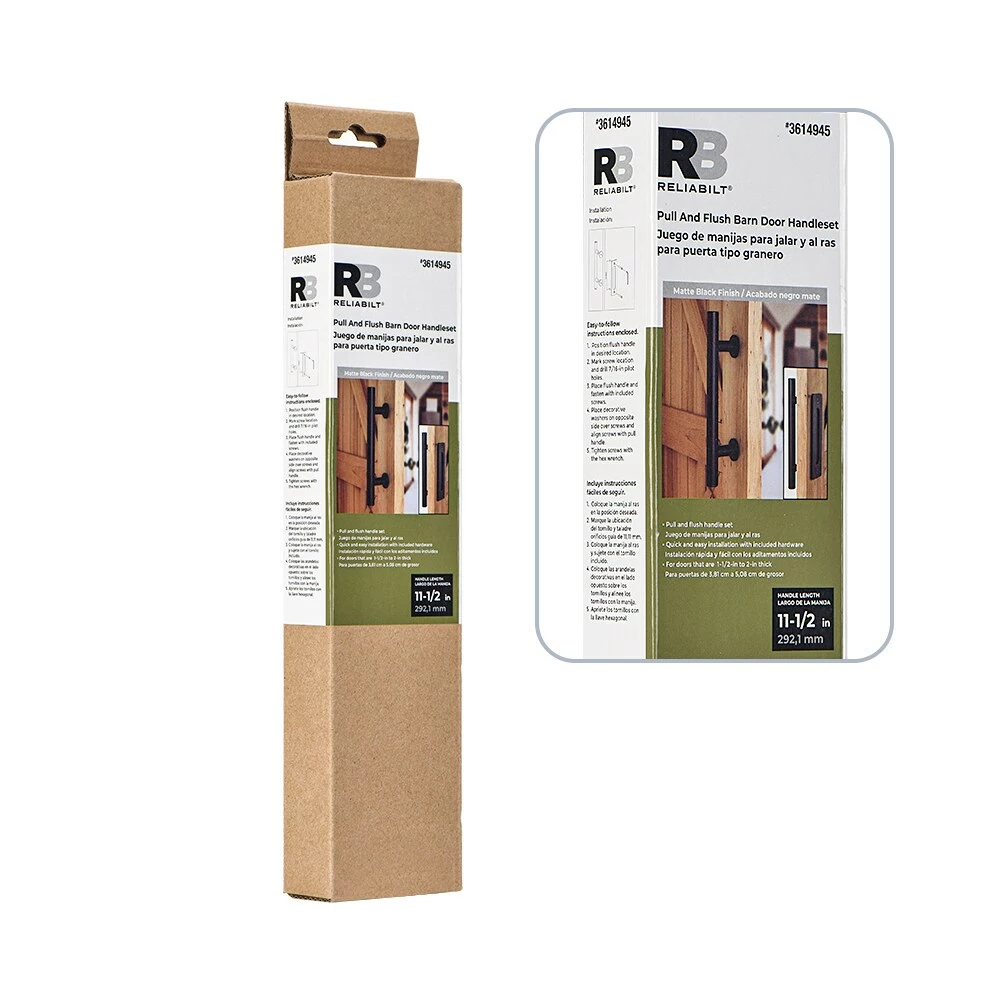 Reliabilt Door Handle Matte Hardware Barn Interior Black 9 Reliabilt Door Handle Matte Hardware Barn Interior Black - Image 7