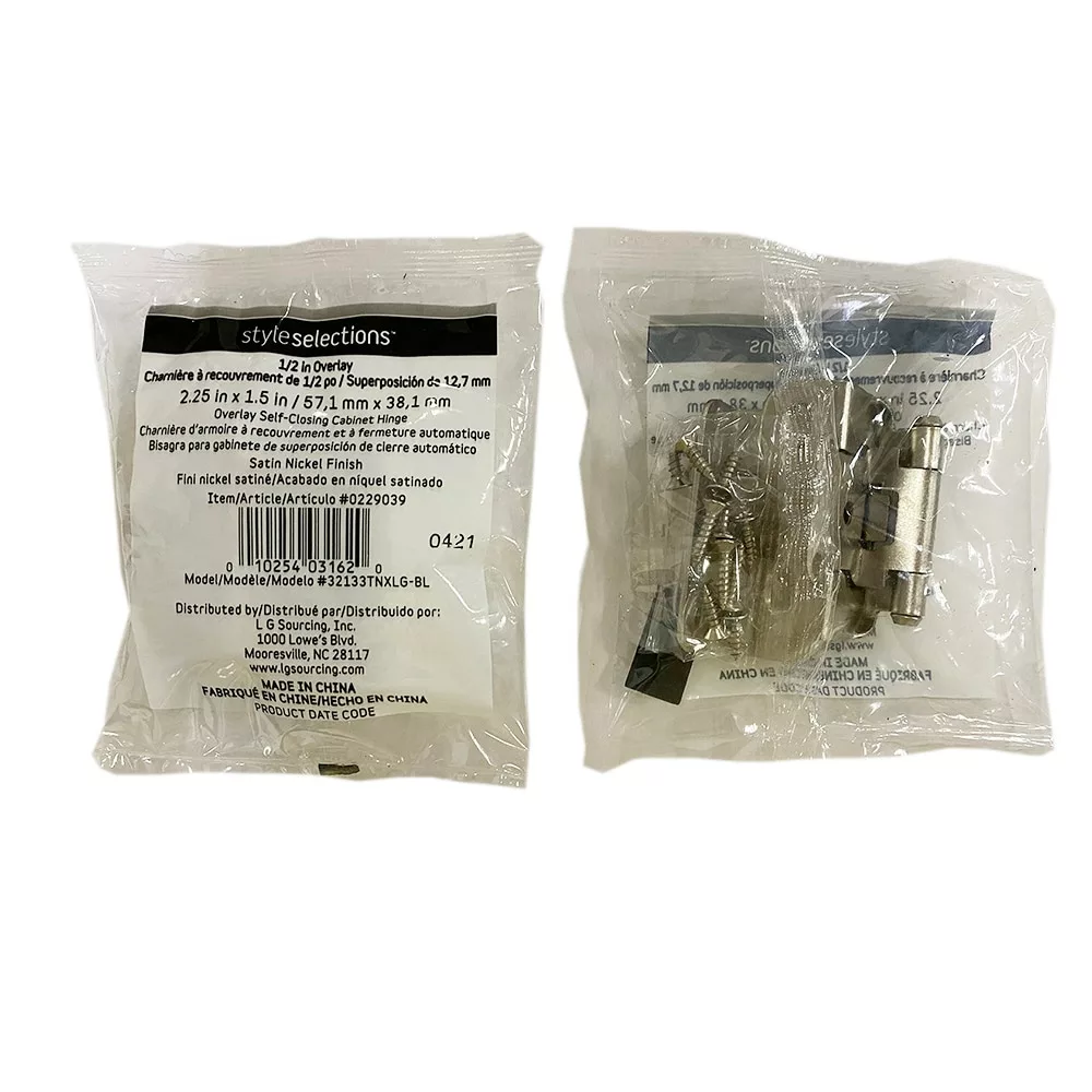 Cabinet Cabinet Hinge Hinge Satin Nickel 1/2-In 2-Pack Flush Self-Closing Style Selection 6 Cabinet Cabinet Hinge Hinge Satin Nickel 1/2-In 2-Pack Flush Self-Closing Style Selection - Image 4