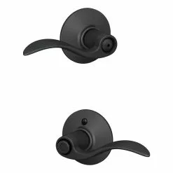 Door Handle Universal Privacy Schlage Accent Matte Black