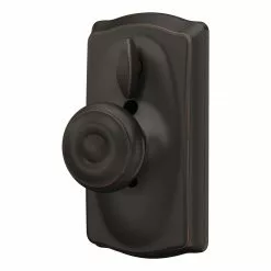 Schlage Door Keypad Camelot-Georgian Lock Bronze Aged Customizable Keying Electronic Lighted Knob Touchscreen Single Cylinder -Schlage Trade 44082948