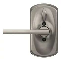 Schlage Door Keypad Lock Nickel Satin Customizable Keying Electronic Lighted Handle Touchscreen Plymouth-Latitude Single Cylinder -Schlage Trade 44082959