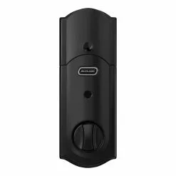 Schlage Keypad Door Lock Matte Touchscreen Customizable Built-In Keying Electronic Lighted Connect Deadbolt Camelot Z-Wave Single Cylinder Black -Schlage Trade 44083235
