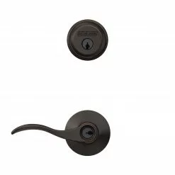 Pack Door Combo Handle Deadbolt Schlage Bronze Keyed Entry Reversible Aged Single-Cylinder Accent -Schlage Trade 44102101 scaled