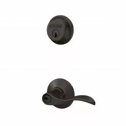 Pack Door Combo Handle Deadbolt Schlage Bronze Keyed Entry Reversible Aged Single-Cylinder Accent -Schlage Trade 44102103 scaled