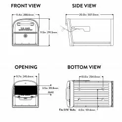 Mailbox, Mailbox Post Mount Oasis 360 Pewter Steel Large Locking Architectural 19 Mailbox, Mailbox Post Mount Oasis 360 Pewter Steel Large Locking Architectural -Schlage Trade 44255565 scaled