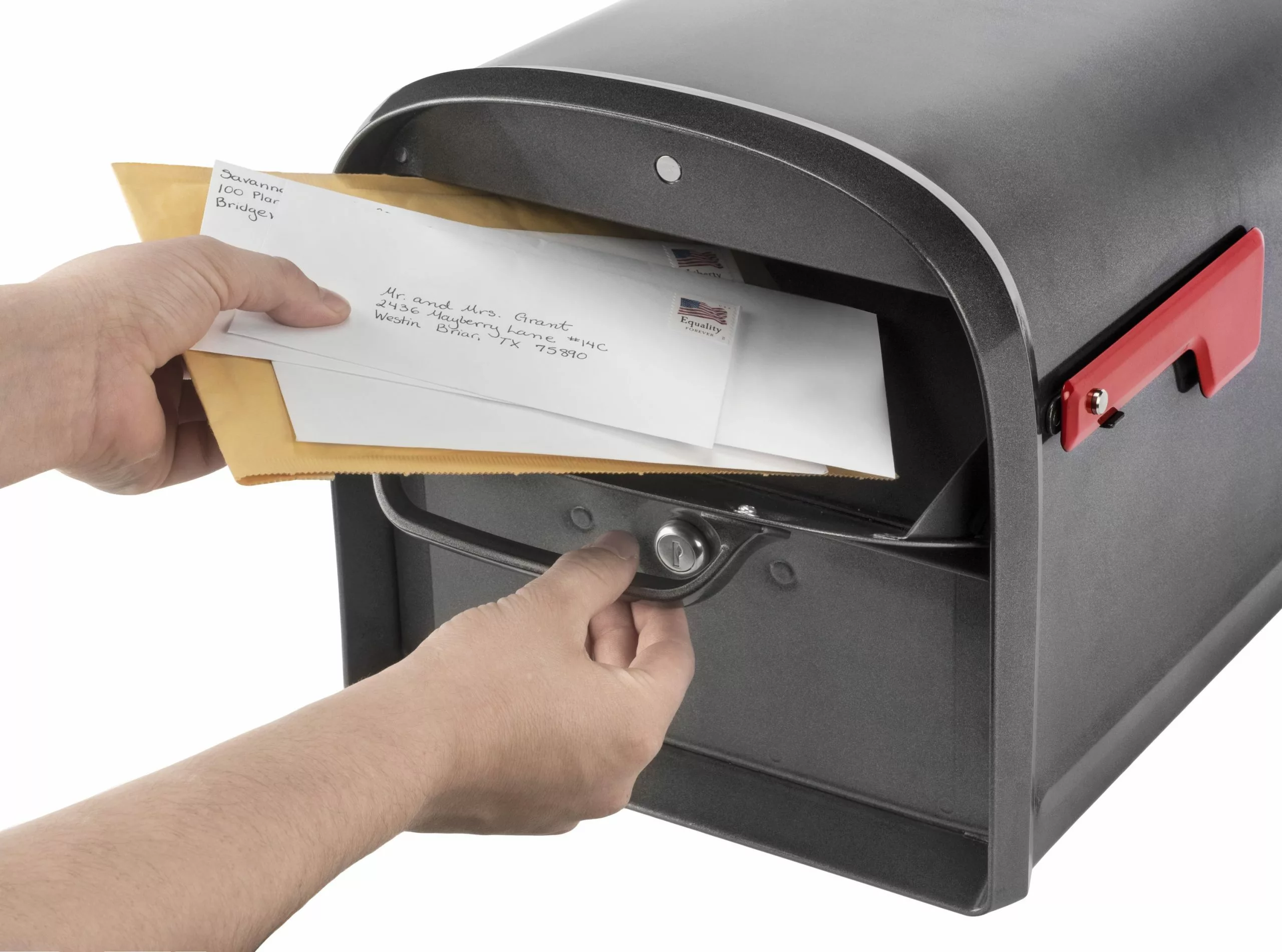 Mailbox, Mailbox Post Mount Oasis 360 Pewter Steel Large Locking Architectural 13 Mailbox, Mailbox Post Mount Oasis 360 Pewter Steel Large Locking Architectural - Image 11