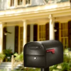 Mailbox, Mailbox Post Mount Oasis 360 Pewter Steel Large Locking Architectural 29 Mailbox, Mailbox Post Mount Oasis 360 Pewter Steel Large Locking Architectural -Schlage Trade 44255573