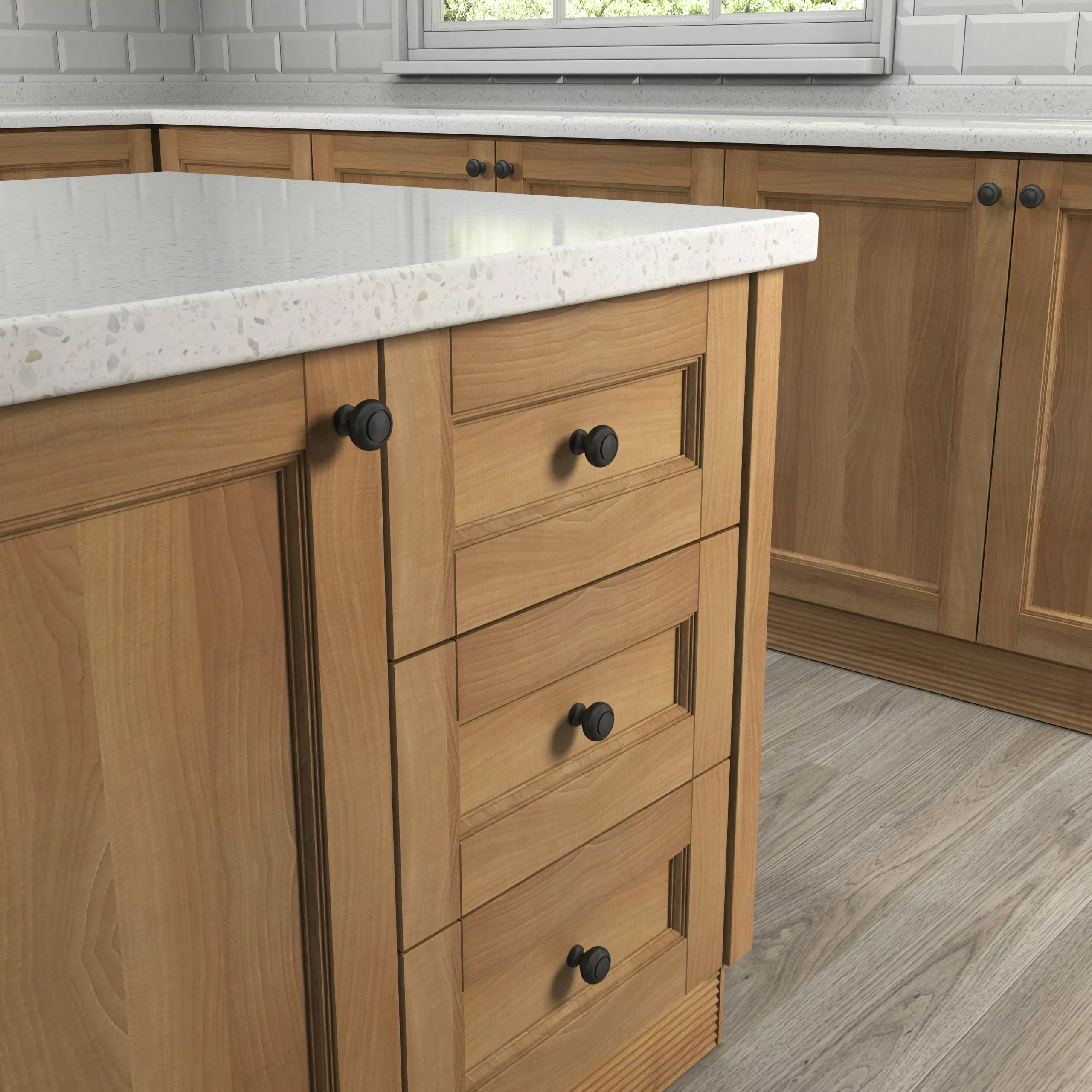 Cabinet Knob 1.25-In Gatehouse Round Contemporary Matte Black 5 Cabinet Knob 1.25-In Gatehouse Round Contemporary Matte Black - Image 3