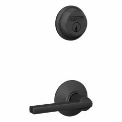 Schlage Pack Handleset Plymouth Latitude Project First Impression Matte Black -Schlage Trade 44286517
