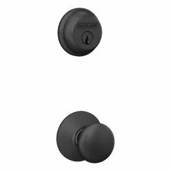 Schlage Pack Handleset Plymouth Project First Impression Matte Black -Schlage Trade 44286520