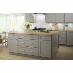 Brainerd Cup Drawer Pull Arch Nickel Satin 3-In 2-1/2-In Center To Center Casual Dual Mount -Schlage Trade 44399464