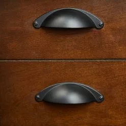 Allen + Roth Cup Drawer Pull 2-1/2-In Center To Center Arch Matte Black -Schlage Trade 44458347