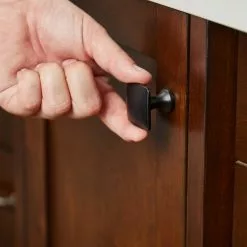 Allen + Roth Cabinet Knob Square Matte Black 19 Allen + Roth Cabinet Knob Square Matte Black -Schlage Trade 44458421