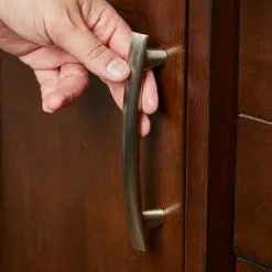 Allen + Roth Drawer Pull Arch Handle Nickel Satin 5-In Center To Center -Schlage Trade 44458428