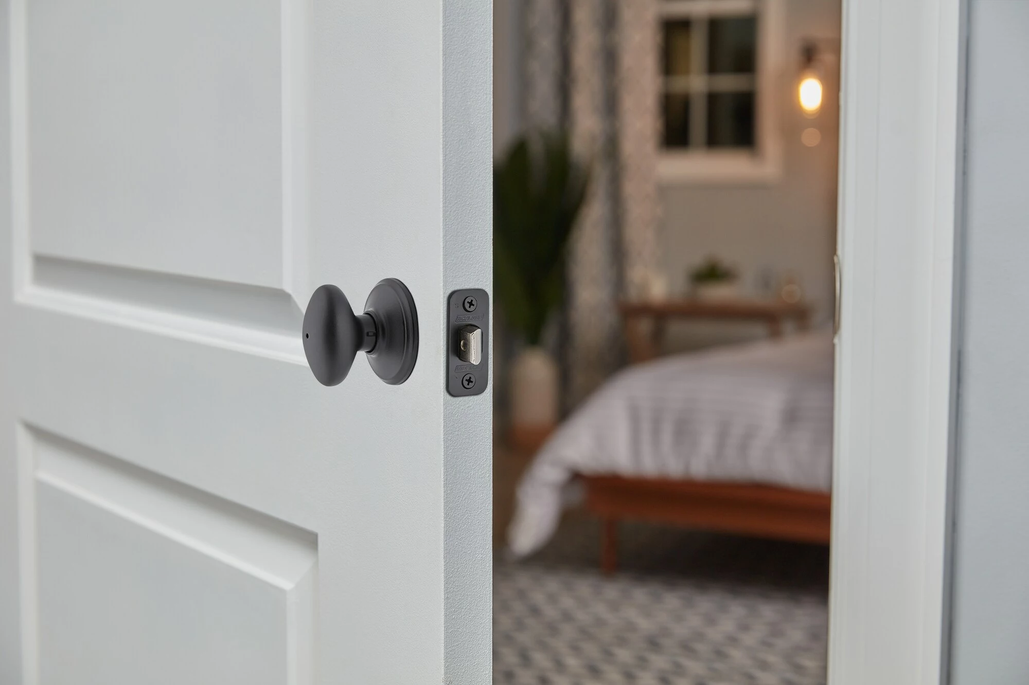 Door Knob Privacy Schlage No Deadbolt Siena Matte Black 4 Door Knob Privacy Schlage No Deadbolt Siena Matte Black - Image 2