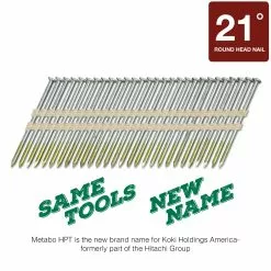 Metabo Framing Nail Hpt Steel 21-Gauge 3-In 21 (4000-Piece) Bright Collated -Schlage Trade 44464214