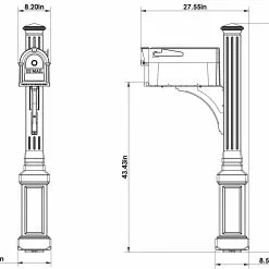 Lexington Postal Pro Kit Mailbox Polymer 4 X 4 Post White -Schlage Trade 44512853 scaled