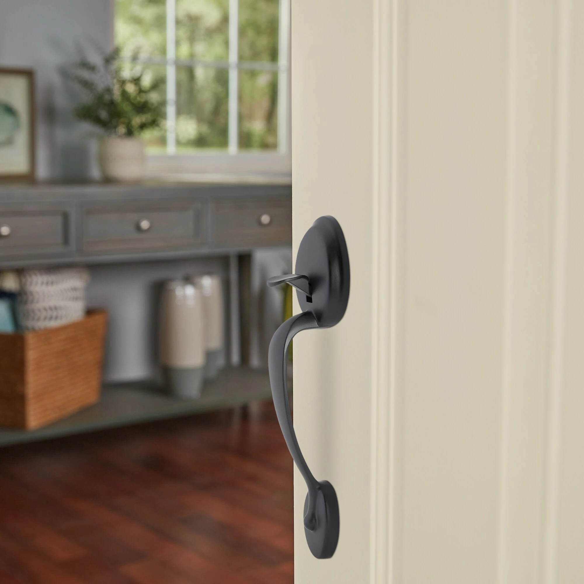 Door Handleset Schlage Plymouth Matte Entry Black 4 Door Handleset Schlage Plymouth Matte Entry Black - Image 2