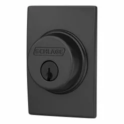 Schlage Deadbolt Century Matte Single Cylinder Black 19 Schlage Deadbolt Century Matte Single Cylinder Black -Schlage Trade 45346656