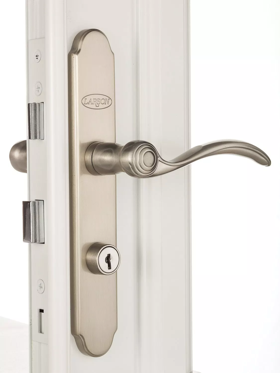 Larson Door Screen Door Handle Handleset Nickel Brushed Quickfit Matching Storm 4 Larson Door Screen Door Handle Handleset Nickel Brushed Quickfit Matching Storm - Image 3